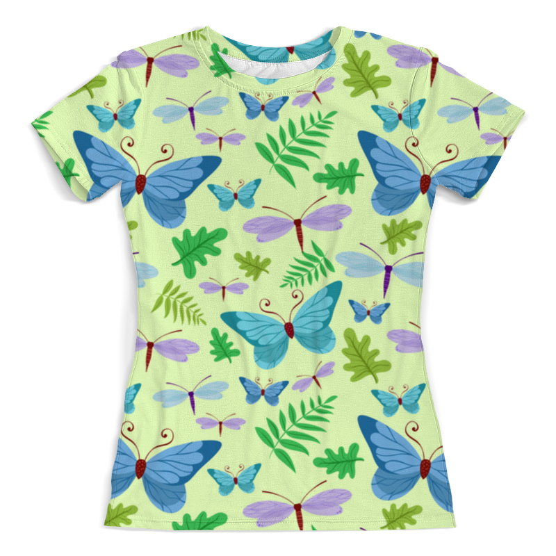 Printio Футболка с полной запечаткой (женская) Бабочки и стрекозы printio футболка с полной запечаткой мужская бабочки и стрекозы
