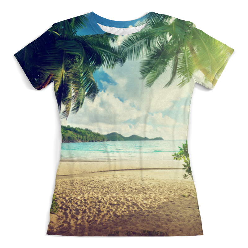 Printio Футболка с полной запечаткой (женская) Пляж с пальмами printio футболка с полной запечаткой женская пляж форталеза аурелио де фигейредо