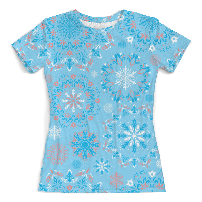 Printio Футболка с полной запечаткой (женская) Снежинки printio футболка с полной запечаткой женская резные снежинки