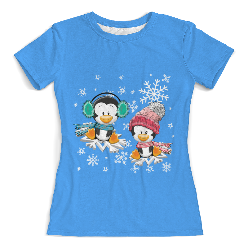 Printio Футболка с полной запечаткой (женская) Пингвин зимой