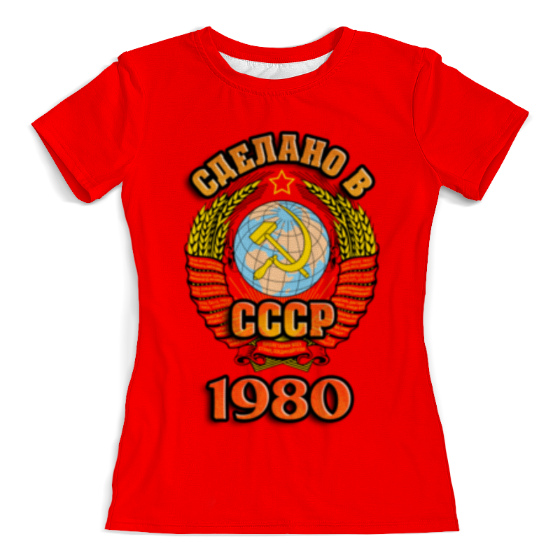Printio Футболка с полной запечаткой (женская) Сделано в 1980 printio футболка с полной запечаткой женская ссср советский союз