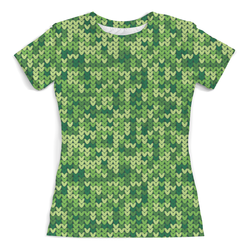 Printio Футболка с полной запечаткой (женская) Зеленый вязаный узор printio футболка с полной запечаткой женская желто зеленый узор