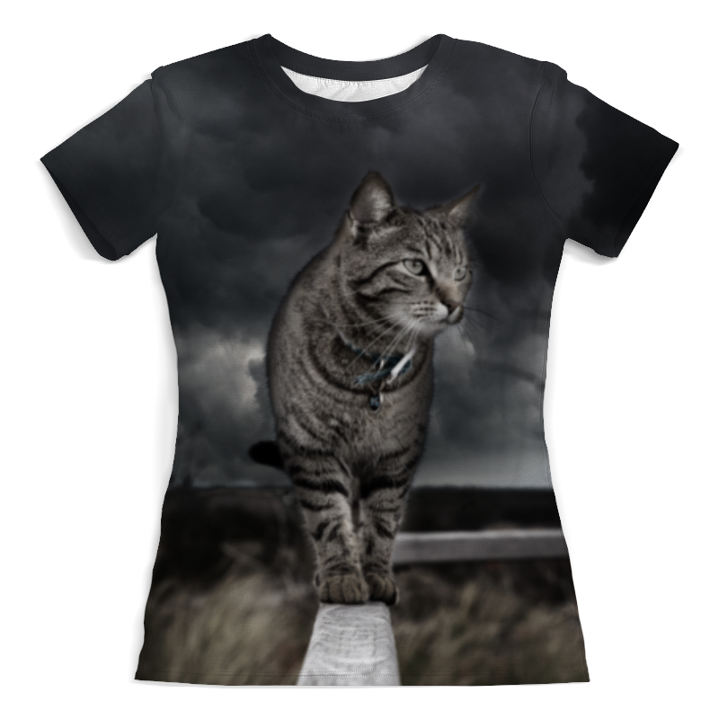 Printio Футболка с полной запечаткой (женская) Котик футболка женская mf кошка свет неона xl