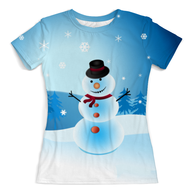 Printio Футболка с полной запечаткой (женская) Снеговик printio футболка с полной запечаткой женская новогодний кот