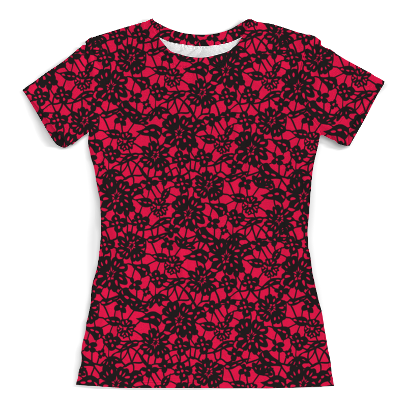 Printio Футболка с полной запечаткой (женская) Красно-черный узор printio футболка с полной запечаткой женская узор гильош бордово черный