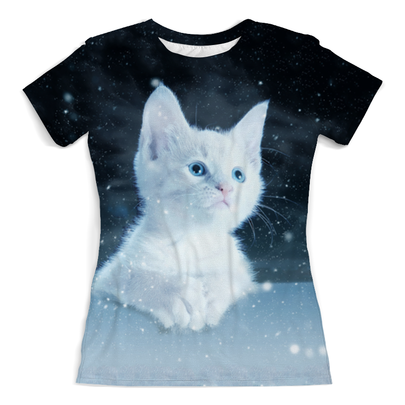 Printio Футболка с полной запечаткой (женская) Котенок в космосе printio футболка с полной запечаткой женская котенок в космосе