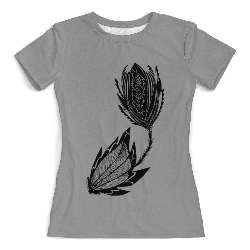 Printio Футболка с полной запечаткой (женская) Черный цветок printio футболка с полной запечаткой женская черный цветок