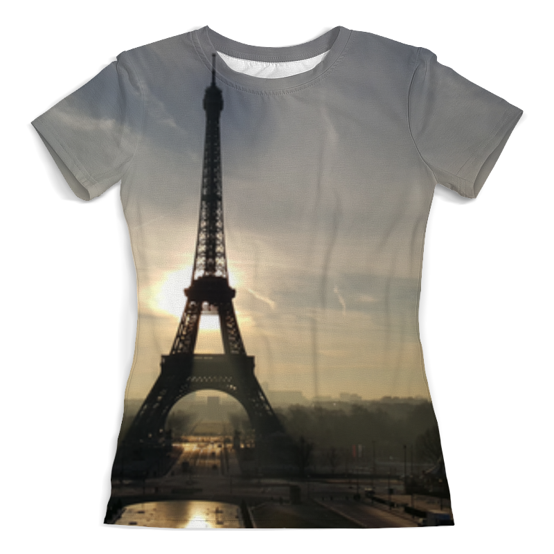 printio футболка с полной запечаткой для девочек эйфелева башня на закате Printio Футболка с полной запечаткой (женская) Эйфелева башня на закате