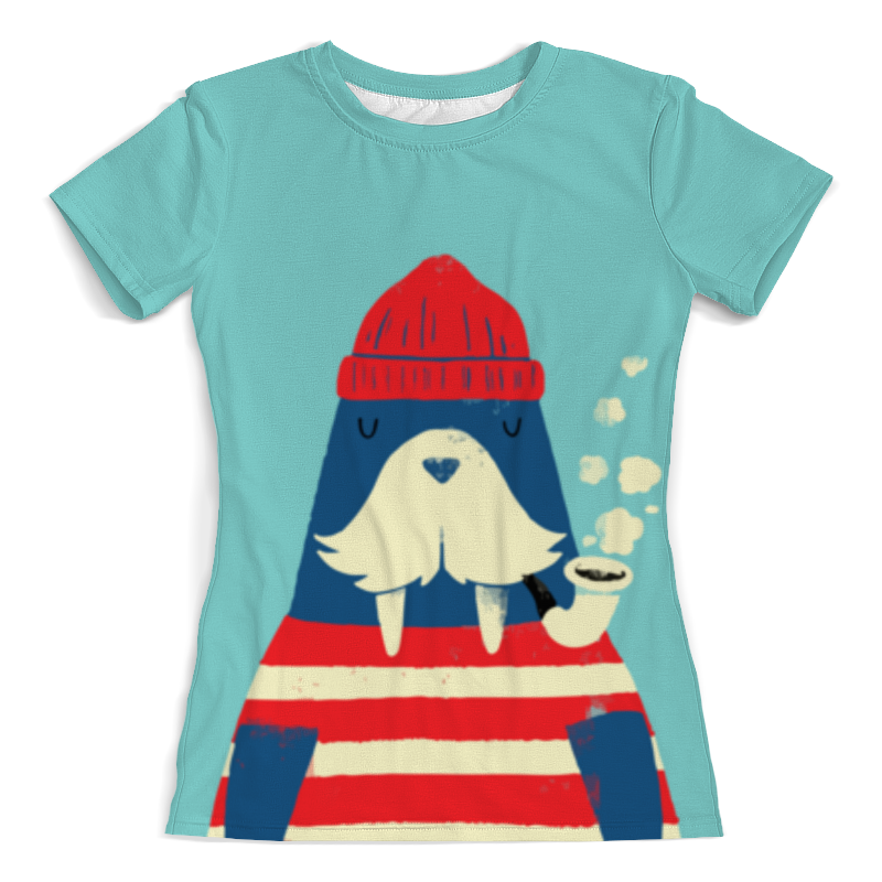 Printio Футболка с полной запечаткой (женская) Морж-моряк printio футболка с полной запечаткой мужская морж