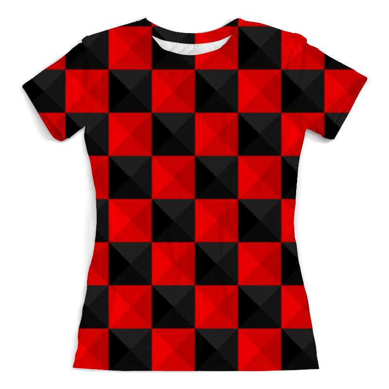 Printio Футболка с полной запечаткой (женская) Красная и чёрная клетка printio футболка с полной запечаткой женская чёрная клетка