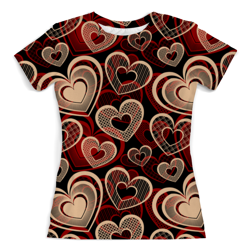 Printio Футболка с полной запечаткой (женская) Сердца printio футболка с полной запечаткой женская холодные сердца