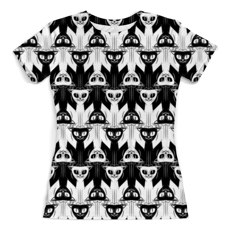 Printio Футболка с полной запечаткой (женская) Cats black-white printio футболка с полной запечаткой женская black and white doodles