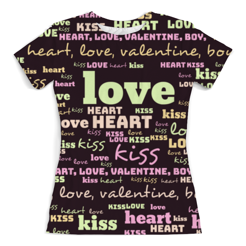 Printio Футболка с полной запечаткой (женская) Love,heart, kiss printio футболка с полной запечаткой женская love kiss