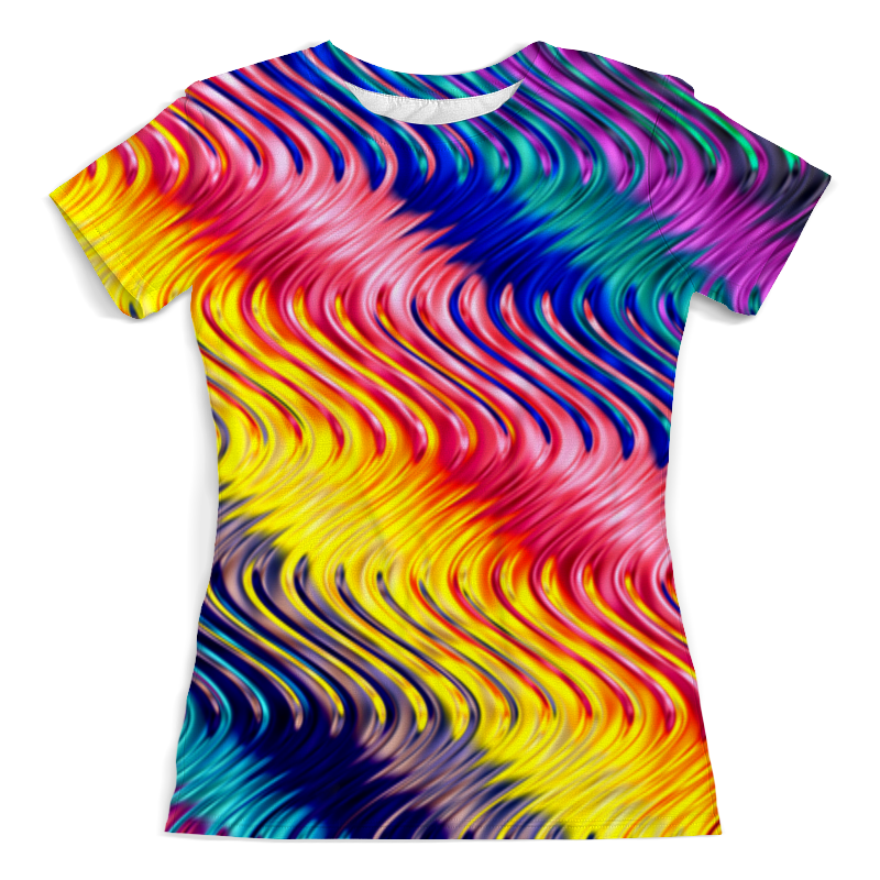 printio футболка с полной запечаткой женская цветные шестеренки Printio Футболка с полной запечаткой (женская) Цветные полосы