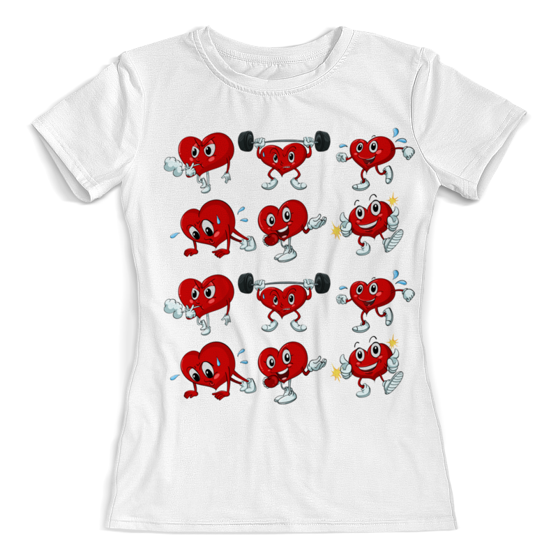 Printio Футболка с полной запечаткой (женская) Сердца printio футболка с полной запечаткой женская холодные сердца