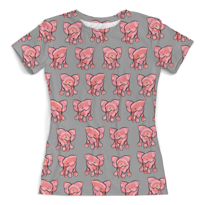 Printio Футболка с полной запечаткой (женская) Розовые слоники printio футболка с полной запечаткой женская лепестки