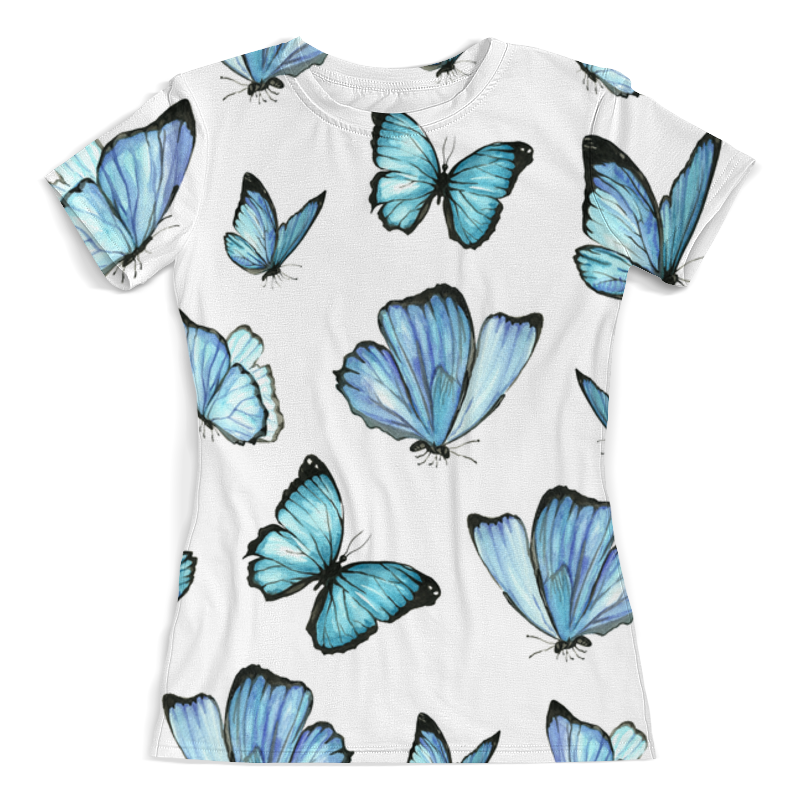 Printio Футболка с полной запечаткой (женская) Бабочки printio футболка с полной запечаткой женская белые бабочки