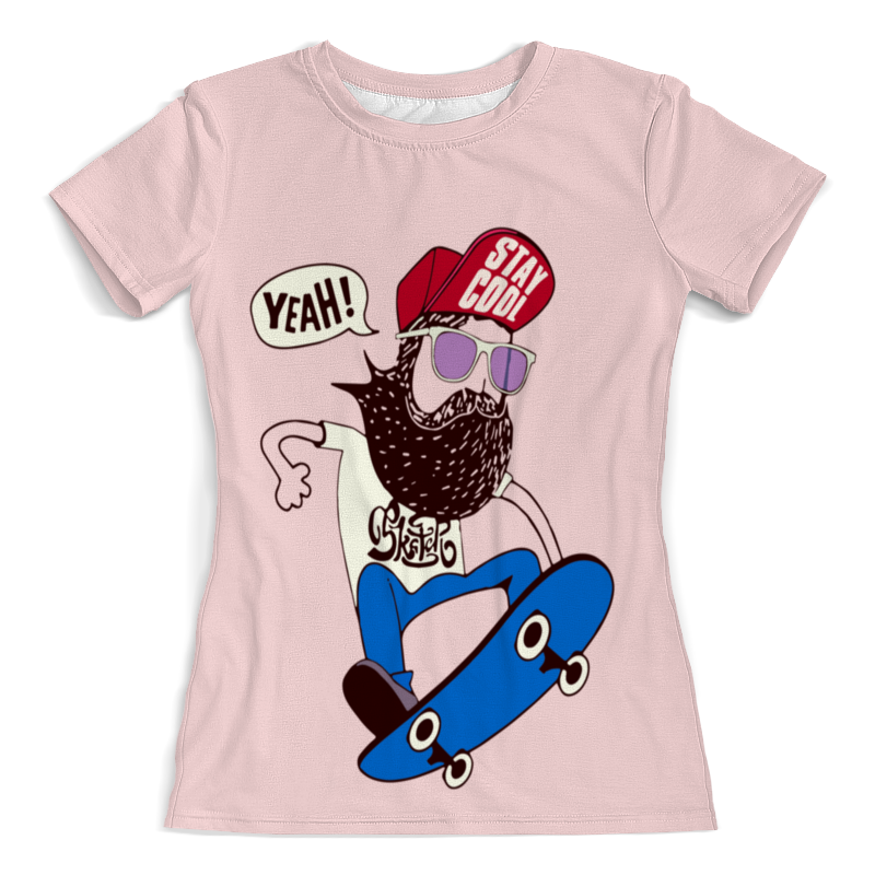 Printio Футболка с полной запечаткой (женская) Скейтер с бородой printio футболка с полной запечаткой женская череп с бородой