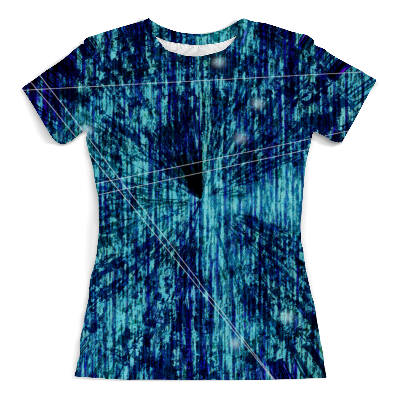 мужская футболка сердце и геометрическая абстрактная композиция 2xl синий Printio Футболка с полной запечаткой (женская) Футуристическая психоделика