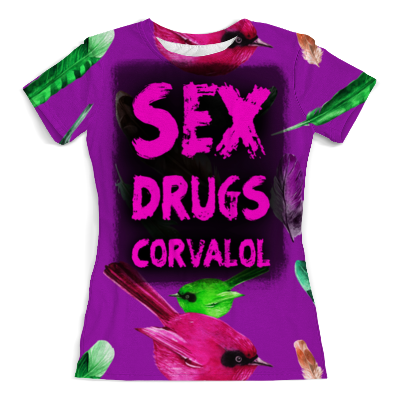 Printio Футболка с полной запечаткой (женская) Sex, drugs printio свитшот мужской с полной запечаткой sex drugs