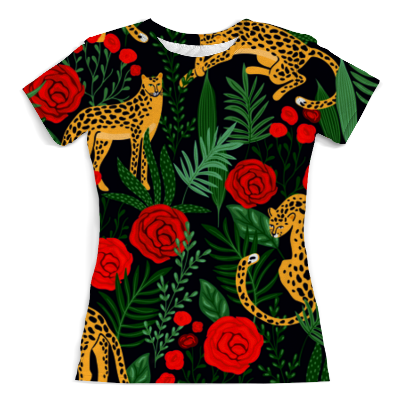 Printio Футболка с полной запечаткой (женская) Леопард в джунглях