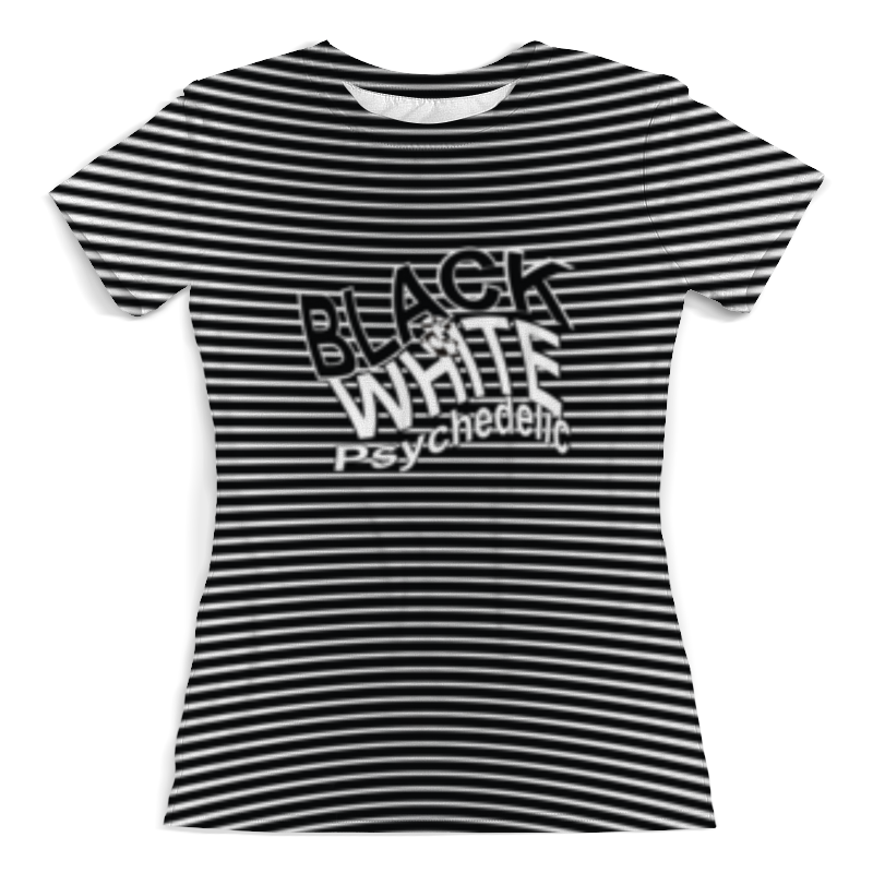 Printio Футболка с полной запечаткой (женская) Черно-белая психоделика. printio футболка с полной запечаткой женская черно белая психоделика
