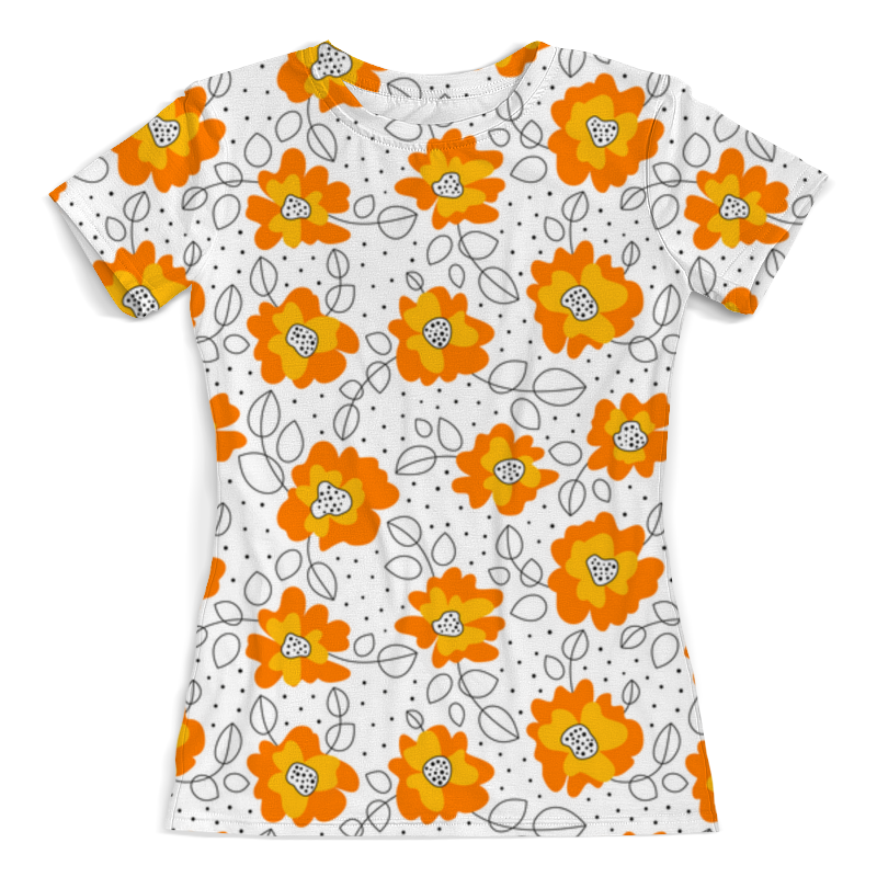 Printio Футболка с полной запечаткой (женская) Оранжевые цветы printio футболка с полной запечаткой женская оранжевые цветы