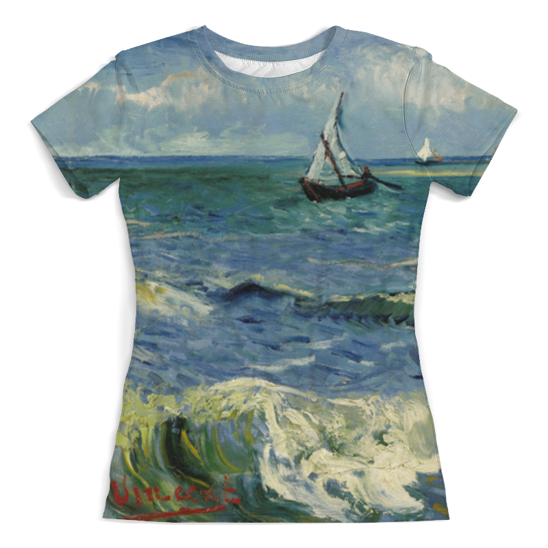 Printio Футболка с полной запечаткой (женская) Морской пейзаж у сент-мари-де-ла-мер (ван гог) printio футболка с полной запечаткой женская цветущая груша ван гог