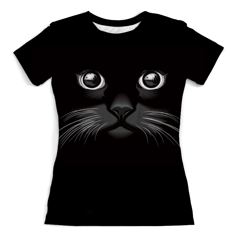 Printio Футболка с полной запечаткой (женская) Чёрная кошечка (1)