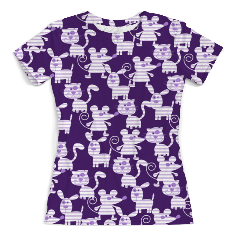 Printio Футболка с полной запечаткой (женская) Коты, мыши и собаки printio футболка с полной запечаткой для девочек коты мыши и собаки
