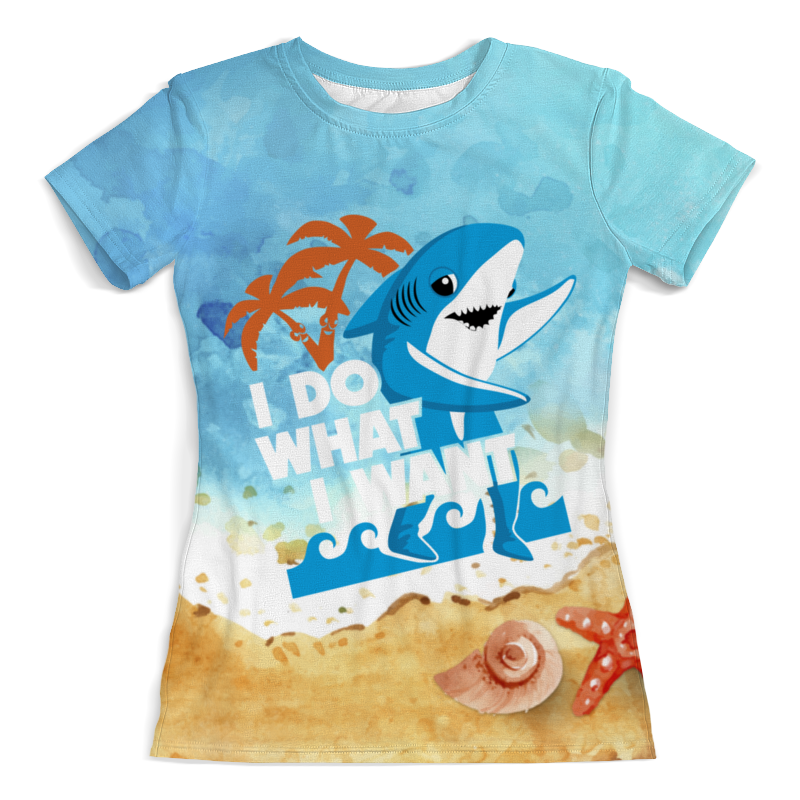 Printio Футболка с полной запечаткой (женская) Я делаю то,что хочу ( акула ) printio футболки парные я делаю то что хочу акула