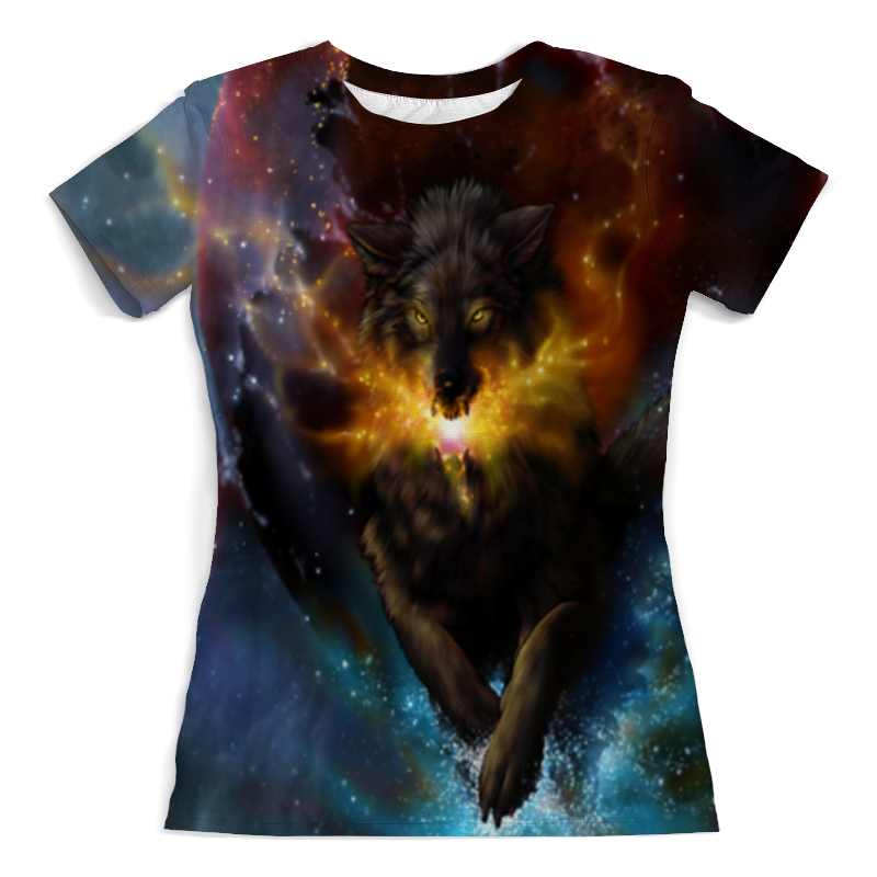 Printio Футболка с полной запечаткой (женская) Волк в космосе printio футболка с полной запечаткой для девочек волк в космосе
