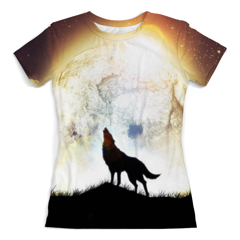 Printio Футболка с полной запечаткой (женская) Волк и луна printio футболка с полной запечаткой женская луна и солнце