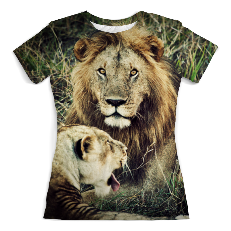 Printio Футболка с полной запечаткой (женская) Лев и львица женская футболка влюбленные лев и львица 2xl белый
