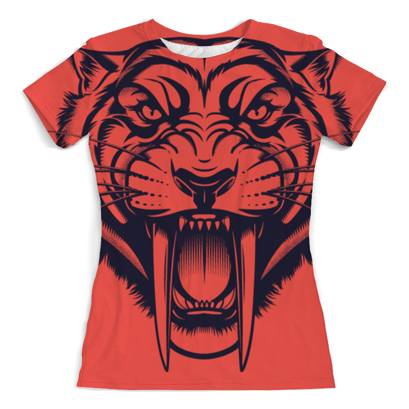 Printio Футболка с полной запечаткой (женская) Саблезубый тигр printio футболка с полной запечаткой для девочек саблезубый тигр