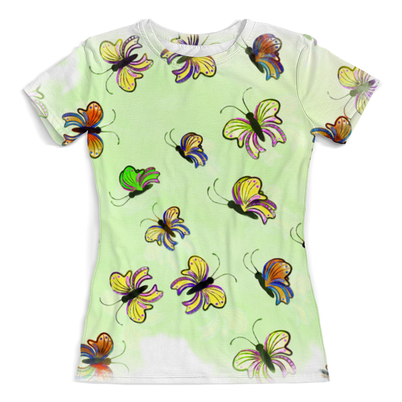 Printio Футболка с полной запечаткой (женская) Бабочки printio футболка с полной запечаткой женская акварельный цветы