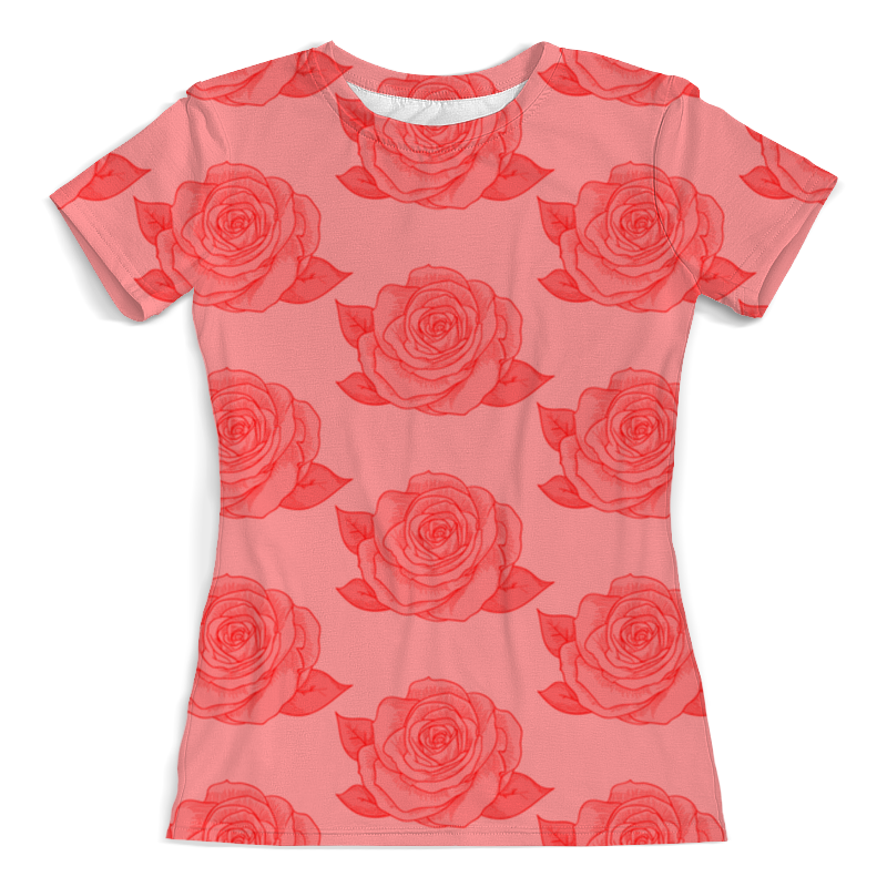 Printio Футболка с полной запечаткой (женская) Узор роз printio футболка с полной запечаткой мужская узор роз