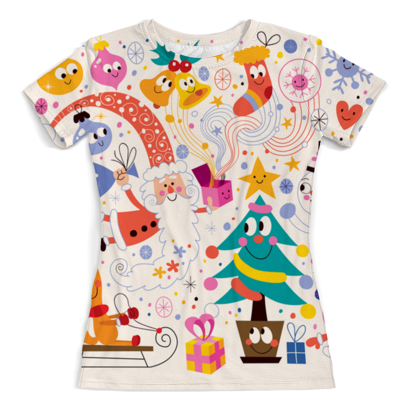 printio футболка с полной запечаткой для девочек зимние праздники Printio Футболка с полной запечаткой (женская) Зимние праздники