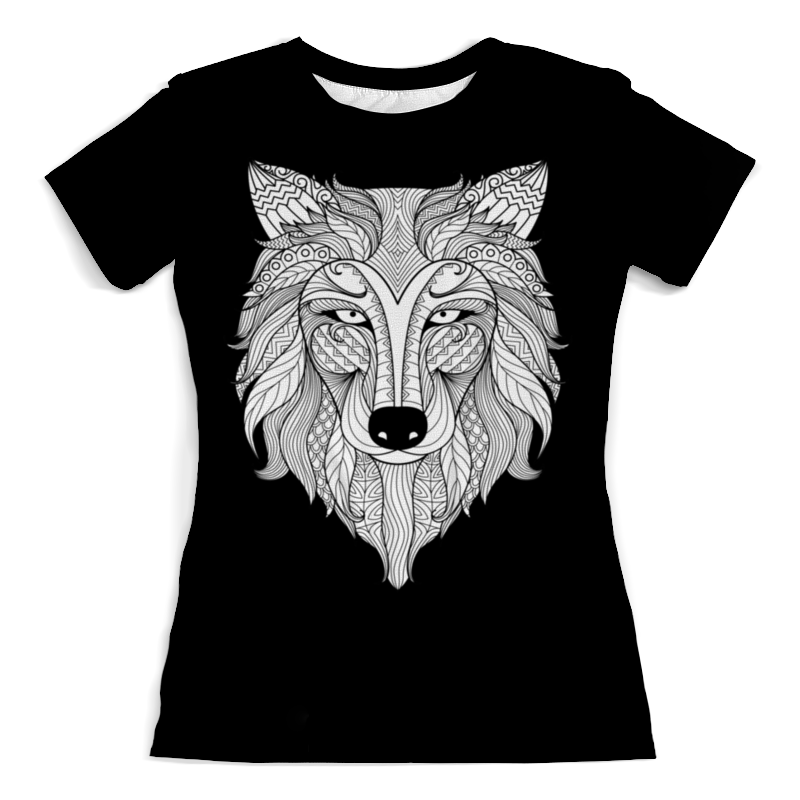Printio Футболка с полной запечаткой (женская) Голова волка printio футболка с полной запечаткой женская одиночество волка