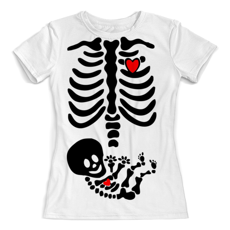 printio футболка с полной запечаткой женская беременный скелет Printio Футболка с полной запечаткой (женская) Беременный скелет
