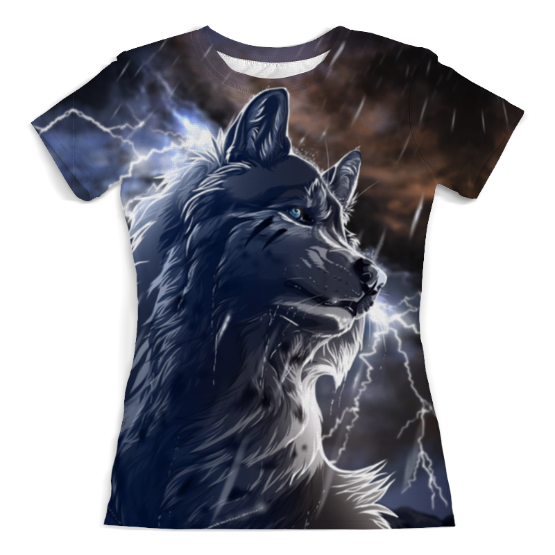 Printio Футболка с полной запечаткой (женская) Волк и молнии printio футболка с полной запечаткой женская зима и волк