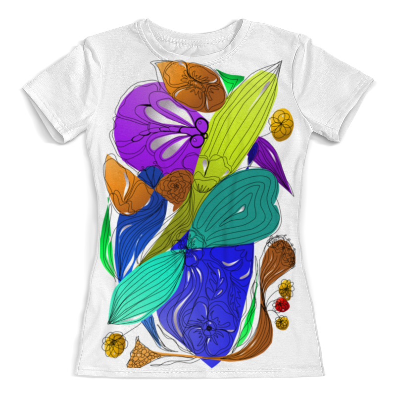 Printio Футболка с полной запечаткой (женская) Разноцветный луг printio футболка с полной запечаткой для девочек маленькая стрекоза