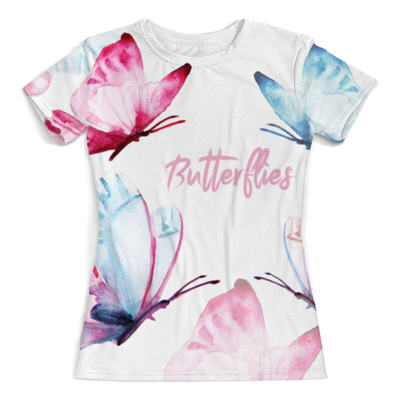 Printio Футболка с полной запечаткой (женская) Бабочки