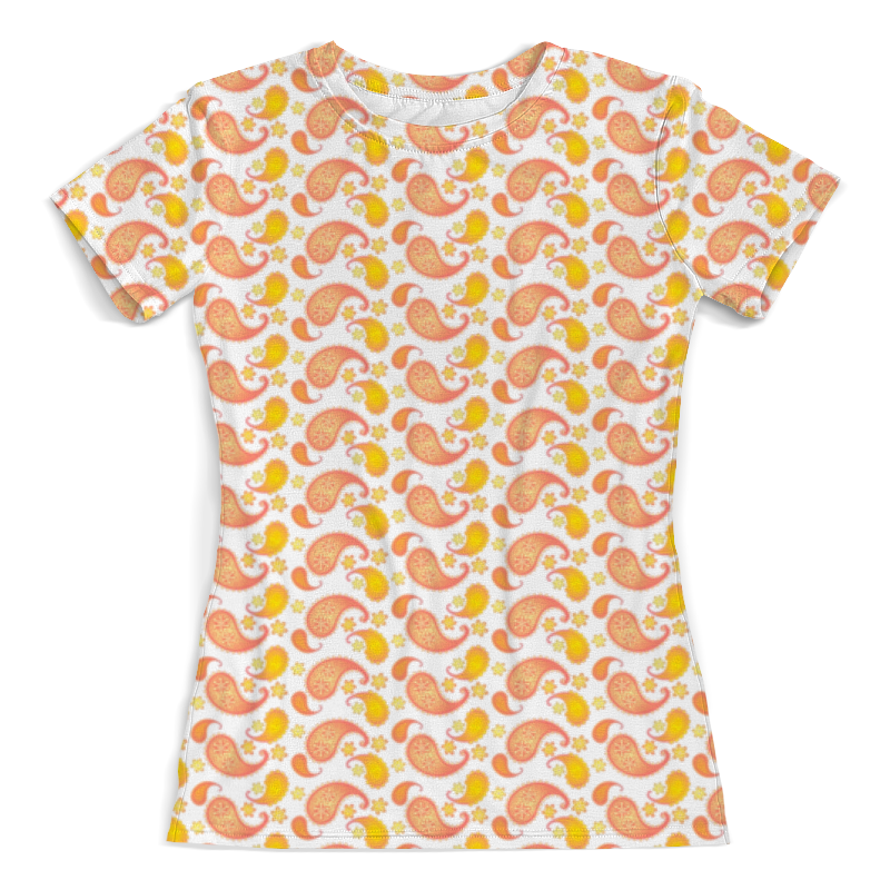 Printio Футболка с полной запечаткой (женская) Пейсли с цветами, летний дизайн printio футболка с полной запечаткой для мальчиков орнамент пейсли на черном для мальчика