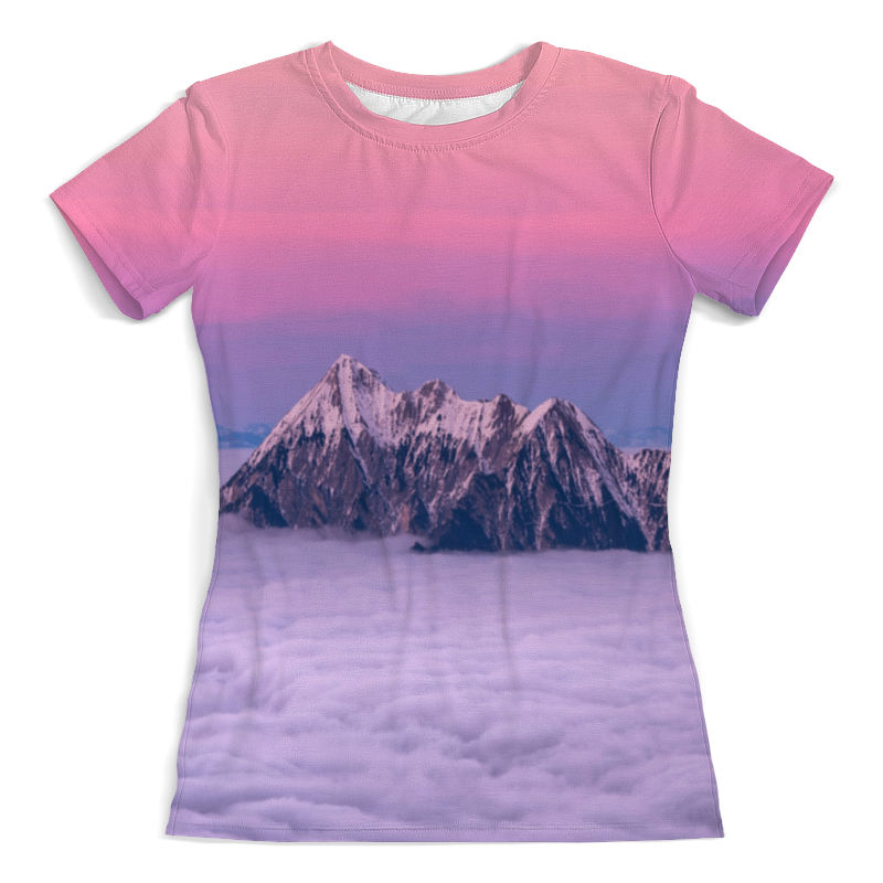 Printio Футболка с полной запечаткой (женская) Горы и облака printio футболка с полной запечаткой женская футболка женская облака и радуга