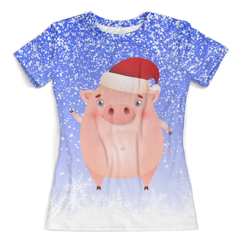 Printio Футболка с полной запечаткой (женская) Новый год (свинья) printio футболка с полной запечаткой женская новый год свинья