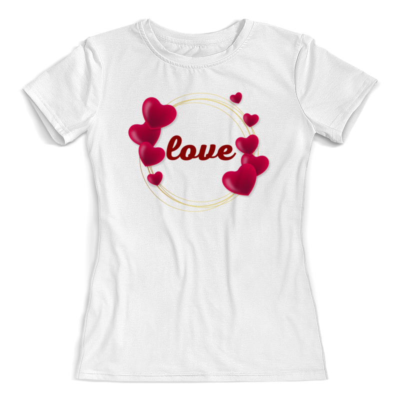 Printio Футболка с полной запечаткой (женская) Любовная надпись. printio футболка с полной запечаткой женская множество сердец