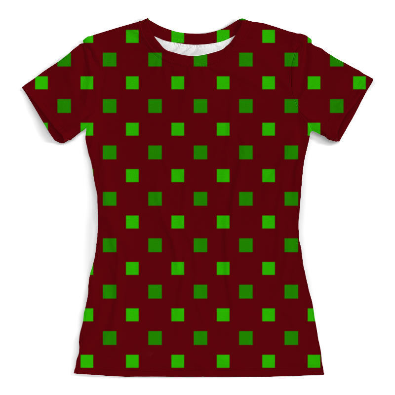 Printio Футболка с полной запечаткой (женская) Зеленые квадраты printio перчатки с полной запечаткой зеленые квадраты