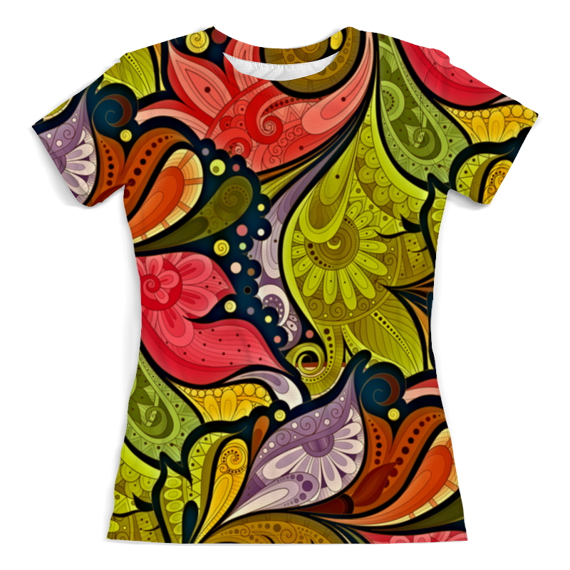 Printio Футболка с полной запечаткой (женская) Цветочная роспись printio футболка с полной запечаткой для девочек цветочная роспись