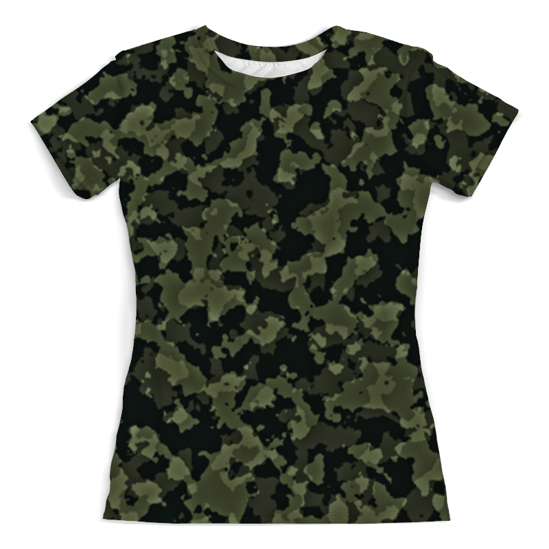 printio футболка с полной запечаткой для девочек хаки милитари абстракция Printio Футболка с полной запечаткой (женская) Хаки милитари абстракция